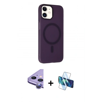 MARSİLYAN™- iPhone 11 Kılıf Çekirdek Modern Prime - Siyah 3D Antistatik Seramik Nano Ekran Koruyucu + Raze Metal Kamera Lens - MR