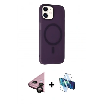 MARSİLYAN™- iPhone 11 Kılıf Çekirdek Modern Prime - Siyah 3D Antistatik Seramik Nano Ekran Koruyucu + Raze Metal Kamera Lens - SH