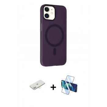 MARSİLYAN™- iPhone 11 Kılıf Çekirdek Modern Prime - Siyah 3D Antistatik Seramik Nano Ekran Koruyucu + Renkli Kamera Lens Koruma Cam - YL