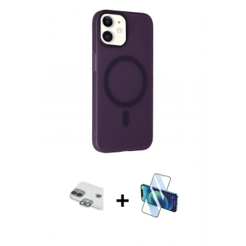 MARSİLYAN™- iPhone 11 Kılıf Çekirdek Modern Prime - Siyah 3D Antistatik Seramik Nano Ekran Koruyucu + Pers Alüminyum Kamera Lens - YL
