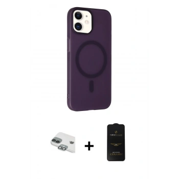 MARSİLYAN™- iPhone 11 Kılıf Çekirdek Modern Prime - Siyah 6D Antistatik Mat Seramik Hayalet Nano Ekran Koruyucu + Pers Alüminyum Kamera Lens - YL