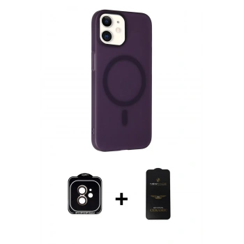 MARSİLYAN™- iPhone 11 Kılıf Çekirdek Modern Prime - Siyah 6D Antistatik Mat Seramik Hayalet Nano Ekran Koruyucu + PVD Metal Kamera Lens - TU