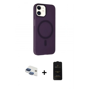 MARSİLYAN™- iPhone 11 Kılıf Çekirdek Modern Prime - Siyah 6D Antistatik Mat Seramik Hayalet Nano Ekran Koruyucu + Pers Alüminyum Kamera Lens - LT