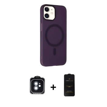 MARSİLYAN™- iPhone 11 Kılıf Çekirdek Modern Prime - Siyah 6D Antistatik Mat Seramik Hayalet Nano Ekran Koruyucu + PVD Metal Kamera Lens - MI