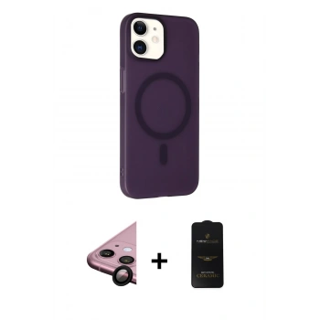 MARSİLYAN™- iPhone 11 Kılıf Çekirdek Modern Prime - Siyah 6D Antistatik Mat Seramik Hayalet Nano Ekran Koruyucu + Raze Metal Kamera Lens - SH