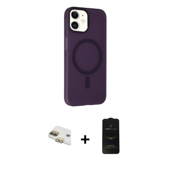 MARSİLYAN™- iPhone 11 Kılıf Çekirdek Modern Prime - Siyah 6D Antistatik Mat Seramik Hayalet Nano Ekran Koruyucu + Pers Alüminyum Kamera Lens - GD