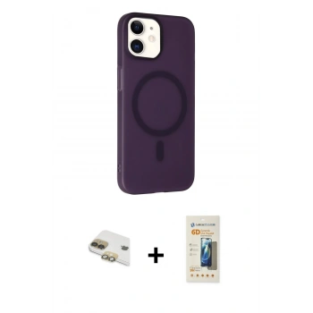 MARSİLYAN™- iPhone 11 Kılıf Çekirdek Modern Prime - Siyah 6D Mat Seramik Hayalet Nano Ekran Koruyucu + Pers Alüminyum Kamera Lens - GD