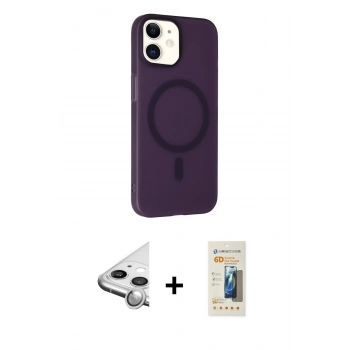 MARSİLYAN™- iPhone 11 Kılıf Çekirdek Modern Prime - Siyah 6D Mat Seramik Hayalet Nano Ekran Koruyucu + Raze Metal Kamera Lens - GS