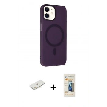 MARSİLYAN™- iPhone 11 Kılıf Çekirdek Modern Prime - Siyah 6D Mat Seramik Hayalet Nano Ekran Koruyucu + Renkli Kamera Lens Koruma Cam - TU