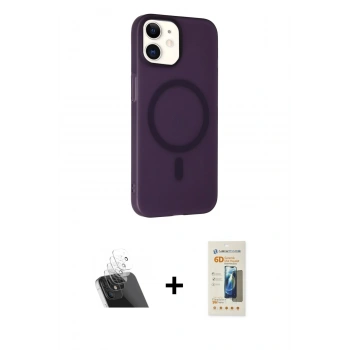 MARSİLYAN™- iPhone 11 Kılıf Çekirdek Modern Prime - Siyah 6D Mat Seramik Hayalet Nano Ekran Koruyucu + Kamera Lens Koruma Cam - SF