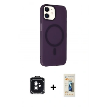 MARSİLYAN™- iPhone 11 Kılıf Çekirdek Modern Prime - Siyah 6D Mat Seramik Hayalet Nano Ekran Koruyucu + PVD Metal Kamera Lens - SH