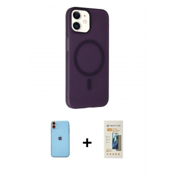 MARSİLYAN™- iPhone 11 Kılıf Çekirdek Modern Prime - Siyah 6D Mat Seramik Hayalet Nano Ekran Koruyucu + Neon Fosforlu Kamera Lens - TU