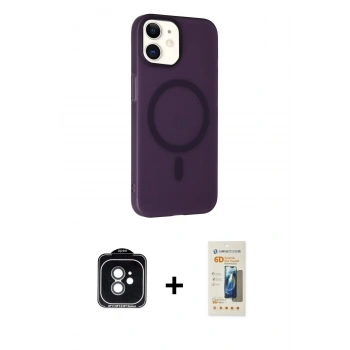 MARSİLYAN™- iPhone 11 Kılıf Çekirdek Modern Prime - Siyah 6D Mat Seramik Hayalet Nano Ekran Koruyucu + PVD Metal Kamera Lens - YL