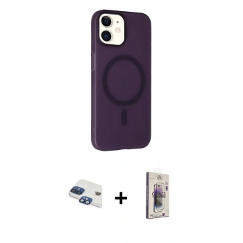 MARSİLYAN™- iPhone 11 Kılıf Çekirdek Modern Prime - Siyah Bilvis 3D Cam Ekran Koruyucu + Pers Alüminyum Kamera Lens - LT