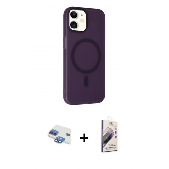 MARSİLYAN™- iPhone 11 Kılıf Çekirdek Modern Prime - Siyah Bilvis 3D Mat Cam Ekran Koruyucu + Pers Alüminyum Kamera Lens - GI
