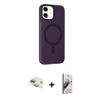 MARSİLYAN™- iPhone 11 Kılıf Çekirdek Modern Prime - Siyah Bilvis 3D Mat Cam Ekran Koruyucu + Pers Alüminyum Kamera Lens - GD