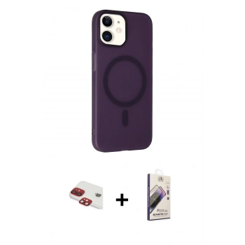 MARSİLYAN™- iPhone 11 Kılıf Çekirdek Modern Prime - Siyah Bilvis 3D Mat Cam Ekran Koruyucu + Pers Alüminyum Kamera Lens - KI