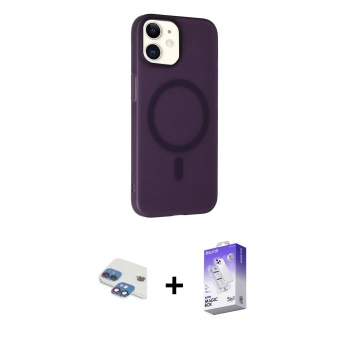 MARSİLYAN™- iPhone 11 Kılıf Çekirdek Modern Prime - Siyah Bilvis 5in1 3D Magic Cam Ekran Koruyucu + Pers Alüminyum Kamera Lens - GI