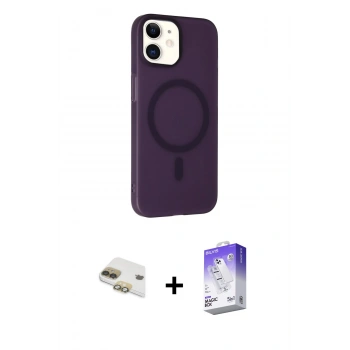 MARSİLYAN™- iPhone 11 Kılıf Çekirdek Modern Prime - Siyah Bilvis 5in1 3D Magic Cam Ekran Koruyucu + Pers Alüminyum Kamera Lens - GD