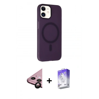 MARSİLYAN™- iPhone 11 Kılıf Çekirdek Modern Prime - Siyah Bilvis 5in1 3D Magic Cam Ekran Koruyucu + Raze Metal Kamera Lens - SH
