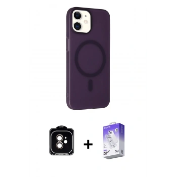 MARSİLYAN™- iPhone 11 Kılıf Çekirdek Modern Prime - Siyah Bilvis 5in1 3D Magic Cam Ekran Koruyucu + PVD Metal Kamera Lens - TU