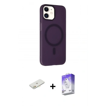 MARSİLYAN™- iPhone 11 Kılıf Çekirdek Modern Prime - Siyah Bilvis 5in1 3D Magic Cam Ekran Koruyucu + Renkli Kamera Lens Koruma Cam - TU