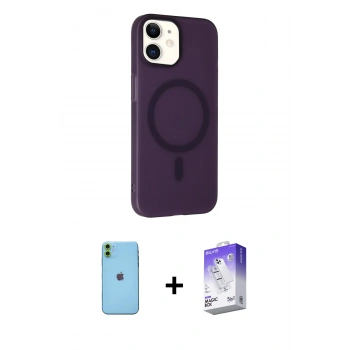 MARSİLYAN™- iPhone 11 Kılıf Çekirdek Modern Prime - Siyah Bilvis 5in1 3D Magic Cam Ekran Koruyucu + Neon Fosforlu Kamera Lens - YL