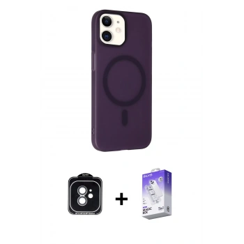 MARSİLYAN™- iPhone 11 Kılıf Çekirdek Modern Prime - Siyah Bilvis 5in1 3D Magic Cam Ekran Koruyucu + PVD Metal Kamera Lens - YL