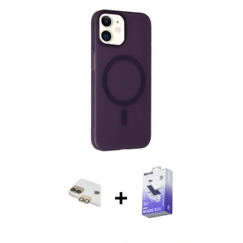 MARSİLYAN™- iPhone 11 Kılıf Çekirdek Modern Prime - Siyah Bilvis 5in1 5D Magic Hayalet Cam Ekran Koruyucu + Pers Alüminyum Kamera Lens - GD