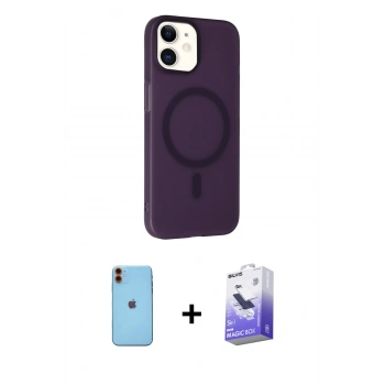 MARSİLYAN™- iPhone 11 Kılıf Çekirdek Modern Prime - Siyah Bilvis 5in1 5D Magic Hayalet Cam Ekran Koruyucu + Neon Fosforlu Kamera Lens - TU