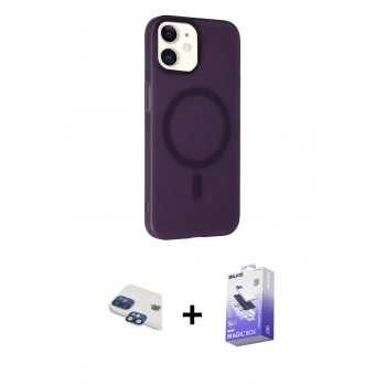 MARSİLYAN™- iPhone 11 Kılıf Çekirdek Modern Prime - Siyah Bilvis 5in1 5D Magic Hayalet Cam Ekran Koruyucu + Pers Alüminyum Kamera Lens - LT