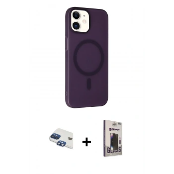 MARSİLYAN™- iPhone 11 Kılıf Çekirdek Modern Prime - Siyah Bilvis Hayalet Cam Ekran Koruyucu + Pers Alüminyum Kamera Lens - LT