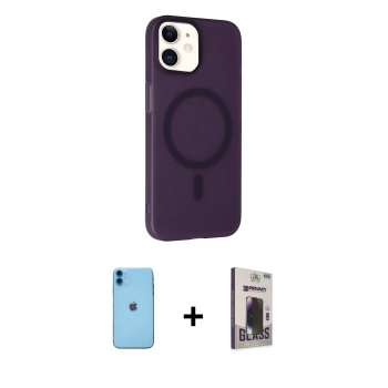 MARSİLYAN™- iPhone 11 Kılıf Çekirdek Modern Prime - Siyah Bilvis Hayalet Cam Ekran Koruyucu + Neon Fosforlu Kamera Lens - MI