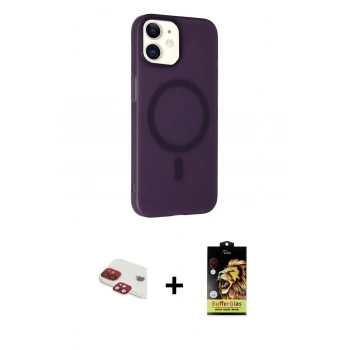 MARSİLYAN™- iPhone 11 Kılıf Çekirdek Modern Prime - Siyah Buffer Cam Ekran Koruyucu + Pers Alüminyum Kamera Lens - KI