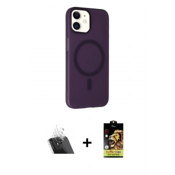 MARSİLYAN™- iPhone 11 Kılıf Çekirdek Modern Prime - Siyah Buffer Cam Ekran Koruyucu + Kamera Lens Koruma Cam - SF