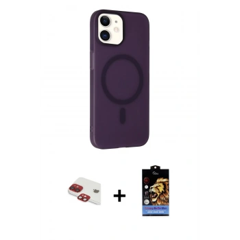MARSİLYAN™- iPhone 11 Kılıf Çekirdek Modern Prime - Siyah Buffer Hayalet Cam Ekran Koruyucu + Pers Alüminyum Kamera Lens - KI