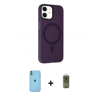 MARSİLYAN™- iPhone 11 Kılıf Çekirdek Modern Prime - Siyah Joko Magic 5D Hayalet Cam + Neon Fosforlu Kamera Lens - YL