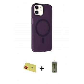 MARSİLYAN™- iPhone 11 Kılıf Çekirdek Modern Prime - Siyah Joko Magic 5D Hayalet Cam + Rainbow Kamera Lens Koruma Cam - KI