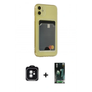 MARSİLYAN™- iPhone 11 Kılıf Doruk Klasik Koleksiyonu - Siyah 360 Mat Full Body Arka Koruyucu + PVD Metal Kamera Lens - YL