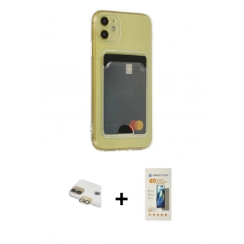 MARSİLYAN™- iPhone 11 Kılıf Doruk Klasik Koleksiyonu - Siyah 6D Mat Seramik Hayalet Nano Ekran Koruyucu + Pers Alüminyum Kamera Lens - GD