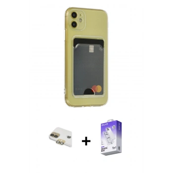 MARSİLYAN™- iPhone 11 Kılıf Doruk Klasik Koleksiyonu - Siyah Bilvis 5in1 3D Magic Cam Ekran Koruyucu + Pers Alüminyum Kamera Lens - GD