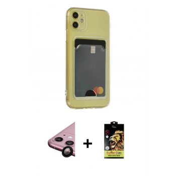MARSİLYAN™- iPhone 11 Kılıf Doruk Klasik Koleksiyonu - Siyah Buffer Cam Ekran Koruyucu + Raze Metal Kamera Lens - SH
