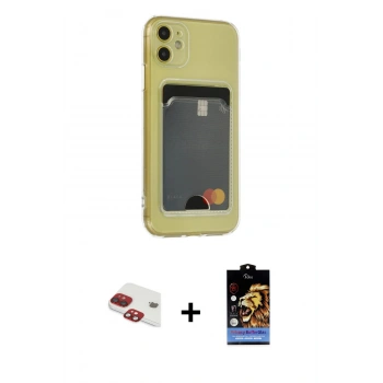 MARSİLYAN™- iPhone 11 Kılıf Doruk Klasik Koleksiyonu - Siyah Buffer Hayalet Cam Ekran Koruyucu + Pers Alüminyum Kamera Lens - KI