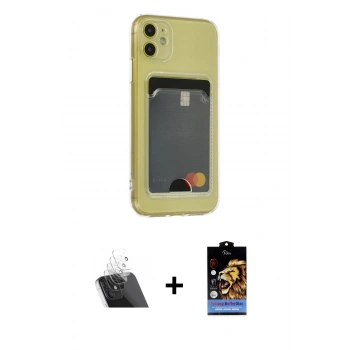 MARSİLYAN™- iPhone 11 Kılıf Doruk Klasik Koleksiyonu - Siyah Buffer Hayalet Cam Ekran Koruyucu + Kamera Lens Koruma Cam - SF