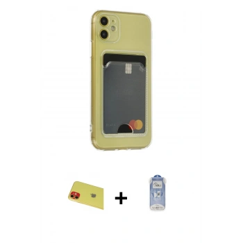 MARSİLYAN™- iPhone 11 Kılıf Doruk Klasik Koleksiyonu - Siyah Joko Magic 5D Cam + Rainbow Kamera Lens Koruma Cam - KI