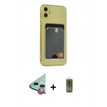 MARSİLYAN™- iPhone 11 Kılıf Doruk Klasik Koleksiyonu - Siyah Joko Magic 5D Hayalet Cam + Raze Metal Kamera Lens - KI