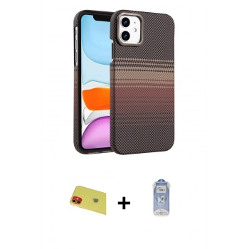 MARSİLYAN™- iPhone 11 Kılıf Doruk Serisi - Siyah Joko Magic 5D Cam + Rainbow Kamera Lens Koruma Cam - KI