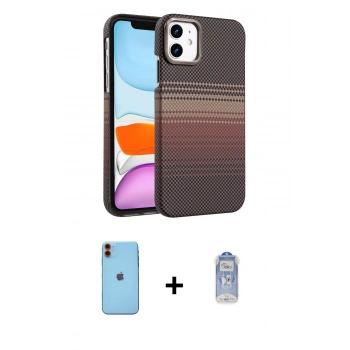MARSİLYAN™- iPhone 11 Kılıf Doruk Serisi - Siyah Joko Magic 5D Cam + Neon Fosforlu Kamera Lens - TU