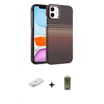 MARSİLYAN™- iPhone 11 Kılıf Doruk Serisi - Siyah Joko Magic 5D Hayalet Cam + Renkli Kamera Lens Koruma Cam - PE