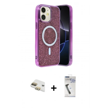 MARSİLYAN™- iPhone 11 Kılıf Eksen Çizgi - Şeffaf Uv Polymer Nano Ekran Koruyucu + Pers Alüminyum Kamera Lens - GD